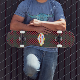 Las Vegas Playing Card Suits Grey Skateboard