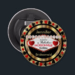 Las Vegas Poker Chip - Bachelorette Party Bottle Opener<br><div class="desc">Bottle Opener. Makes a great party gift for your bridesmaid, maid of honour, etc... Ready to have the time of your life, celebrate with this unique Las Vegas party theme design. Make memories at your Bachelorette Party that will last forever... .just customize with the name and date and add your...</div>