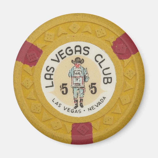 Las Vegas Poker Chip Casino Gambling Obsolete Magnet (Front)