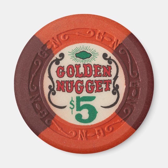 Las Vegas Poker Chip Casino Gambling Obsolete Magnet (Front)