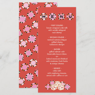 Las Vegas Poker Chip Dice Wedding Buffet Menu