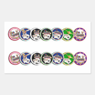Las Vegas Poker Chip Rows Sticker