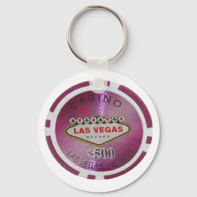 Las Vegas Poker Player Keychain (Front)