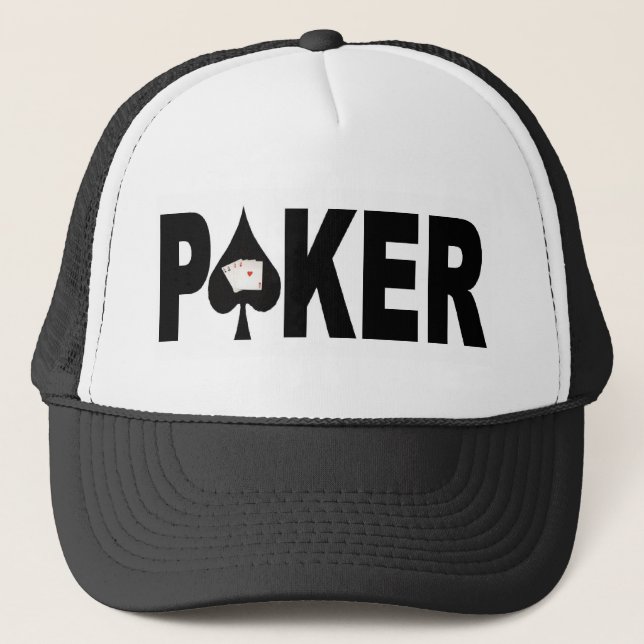 Las Vegas POKER Player Lucky Cap! Trucker Hat (Front)