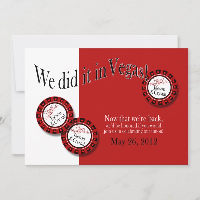 Las Vegas Reception ASK ME 2 put ur name on chips Invitation (Front)