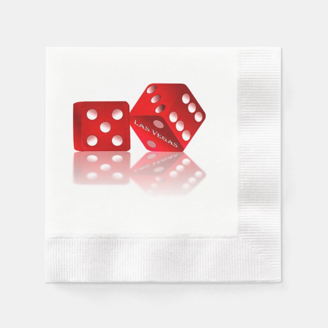 Las Vegas Red Dice Napkin (Front)