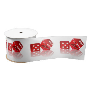 Las Vegas Red Dice Satin Ribbon