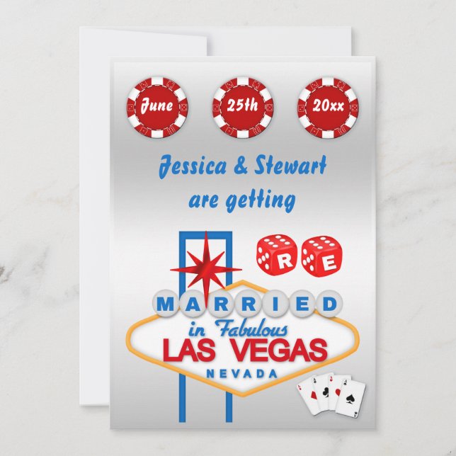 Las Vegas Renewal of  Wedding Vows Invitation (Front)