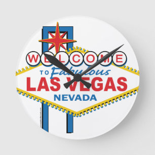 Las Vegas Retro Sign Round Clock