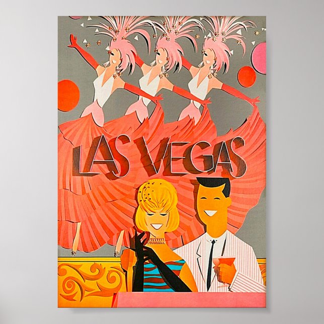 Las Vegas Retro Vintage Travel Poster (Front)