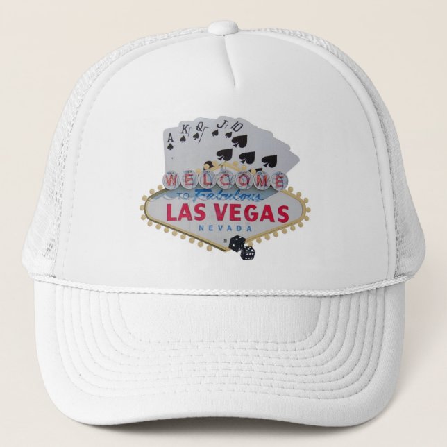 Las Vegas Royal Flush Cap with set of dice (Front)