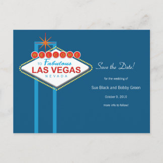 Las Vegas Save The Date Announcement Postcard