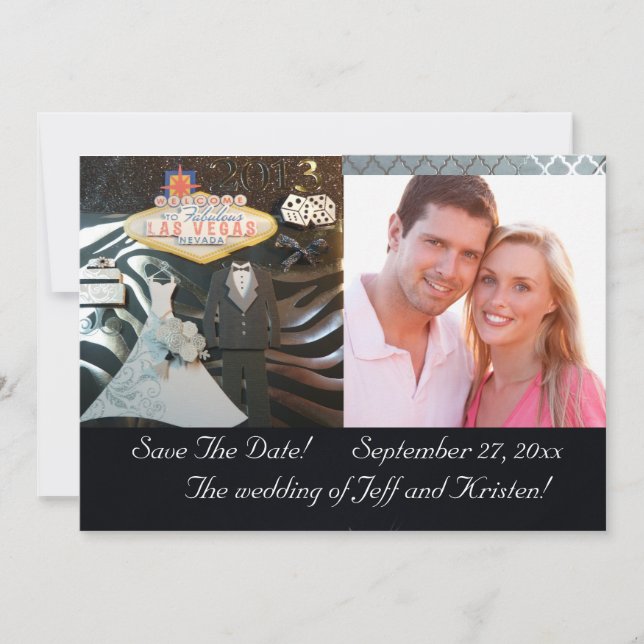 Las Vegas Save The Date Custom Invitation (Front)