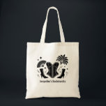 Las Vegas Showgirl Bachelorette Tote Bag<br><div class="desc">Step into the spotlight with this personalized tote bag, featuring a chic black corset and boots motif printed on a natural canvas background. Designed for brides, bridesmaids, and besties heading to Las Vegas or planning a glamourous girls’ night out, this bag captures that bold, confident, and flirty spirit that defines...</div>