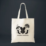 Las Vegas Showgirl Bachelorette Tote Bag<br><div class="desc">Step into the spotlight with this personalized tote bag, featuring a chic black corset and boots motif printed on a natural canvas background. Designed for brides, bridesmaids, and besties heading to Las Vegas or planning a glamourous girls’ night out, this bag captures that bold, confident, and flirty spirit that defines...</div>