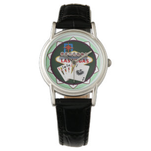 Las Vegas Sign And Two Kings Poker Chip Watch