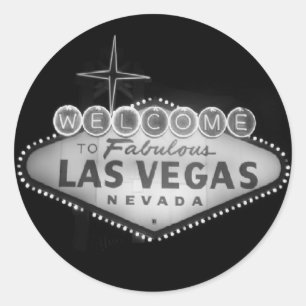Las Vegas Sign B/W Sticker
