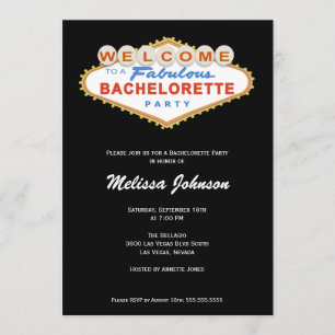 Las Vegas Sign Bachelorette Party Invitation