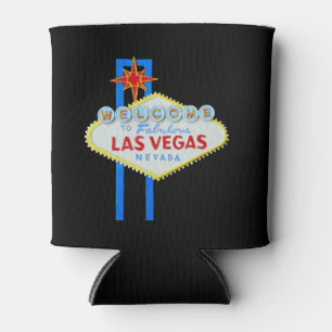 Las Vegas Sign black Can Cooler