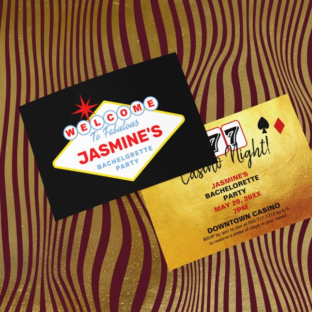 Las Vegas Sign Casino Bachelorette Party Invitation (Creator Uploaded)