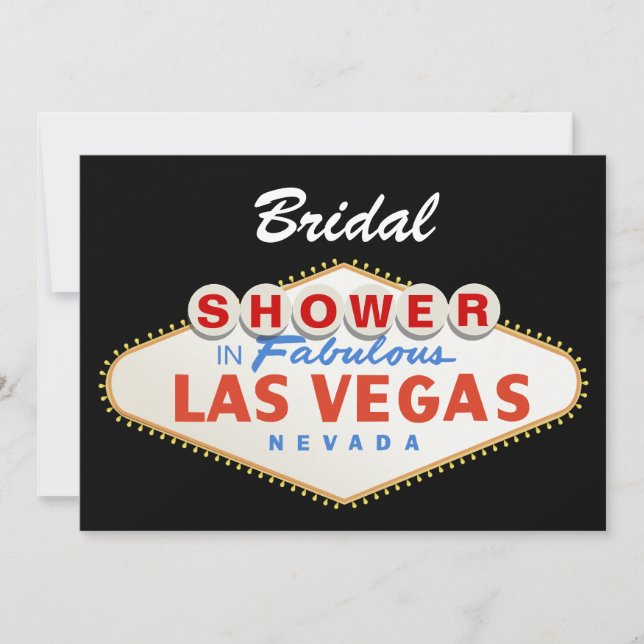 Las Vegas sign destination wedding bridal shower Invitation (Front)