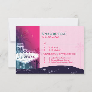 Las Vegas Sign Mariage Menu Choix RSVP