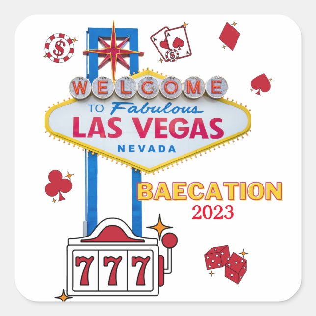 Las Vegas Sign Nevada Baecation  Square Sticker (Front)