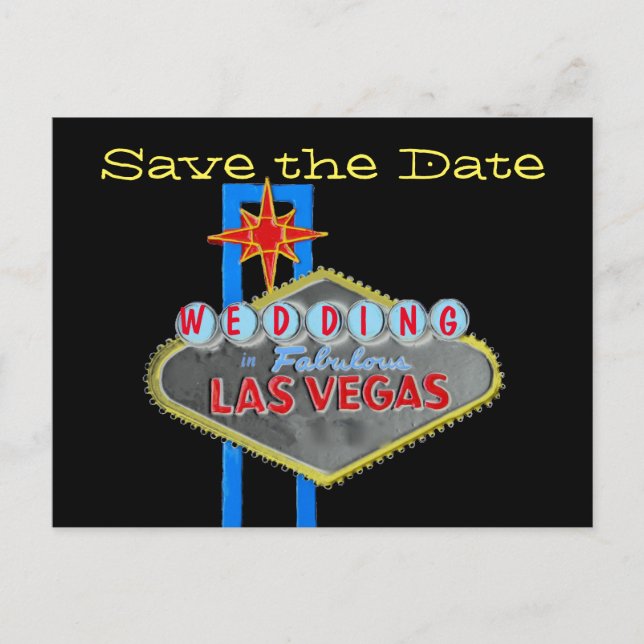 Las Vegas Sign Save the Date Announcement Postcard (Front)