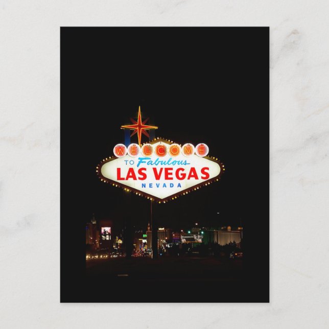 Las Vegas Sign Save The Date Wedding Picture Card (Front)
