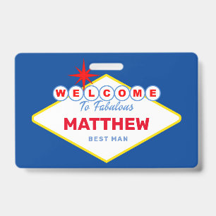 Las Vegas Sign VIP Pass Bachelor Party Invitation Badge