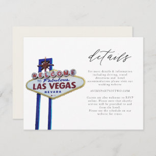 LAS VEGAS Sign Wedding or Event Details Card