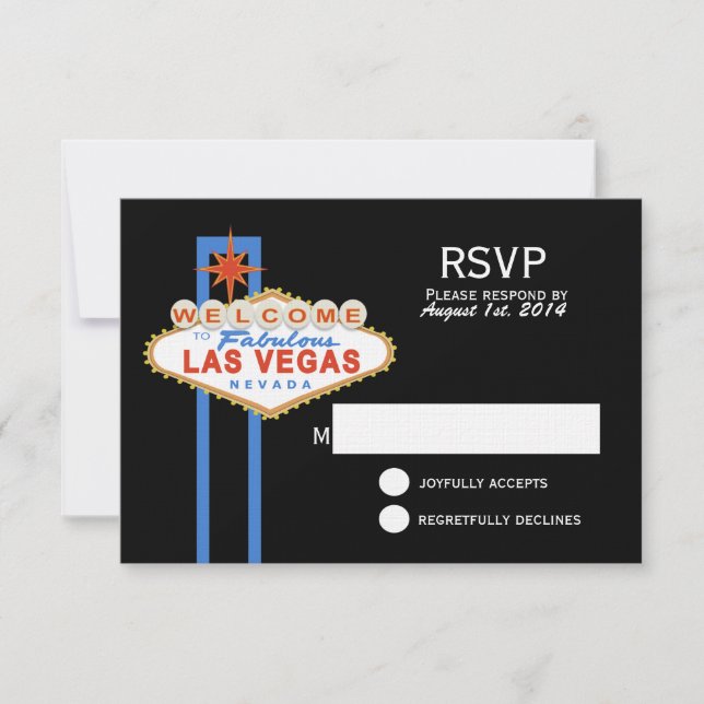 Las Vegas Sign Wedding Response Card (Front)