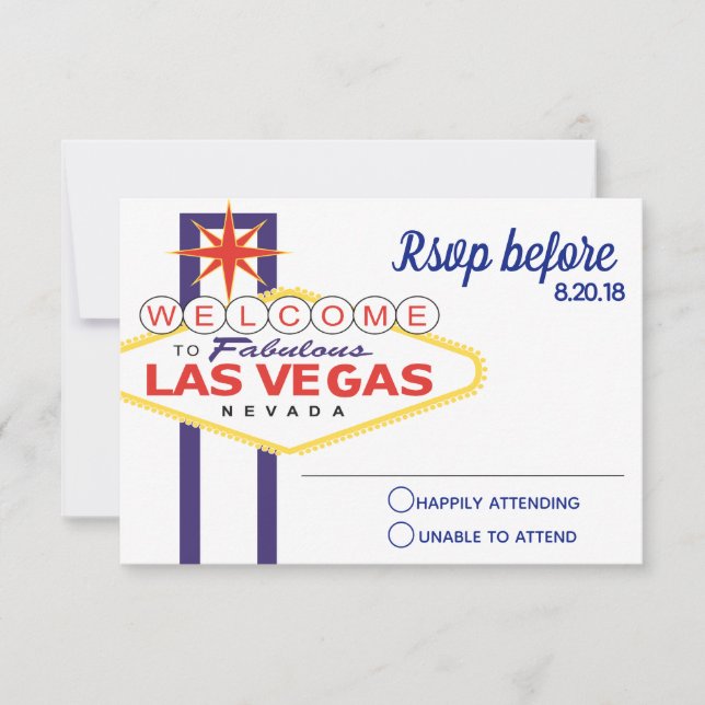 Las Vegas Sign Wedding RSVP Card (Front)