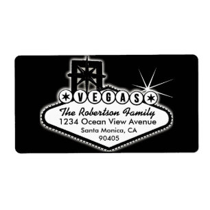 Las Vegas Sign with stars Address Label