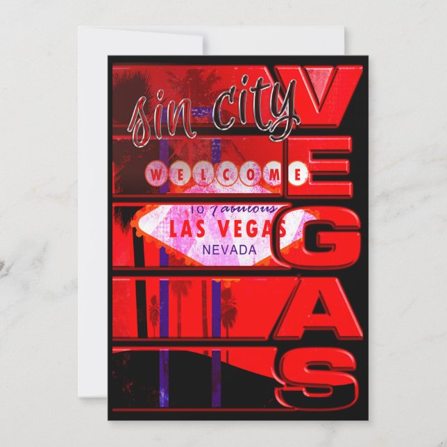 Las Vegas Sin City Party Event Invitation (Front)
