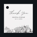 Las Vegas Sketch Wedding Modern Favour Tag<br><div class="desc">Modern Las Vegas landmarks favour tag. The design showcases a stunning sketch with the ability to customize your names and date. Enter the Zazzle design tool for additional design customizations.</div>