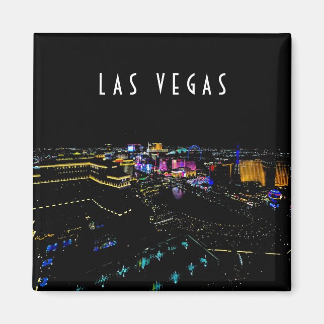 Las Vegas Skyline at Night Magnet (Front)