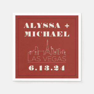 Las Vegas Skyline Casino Wedding Napkin
