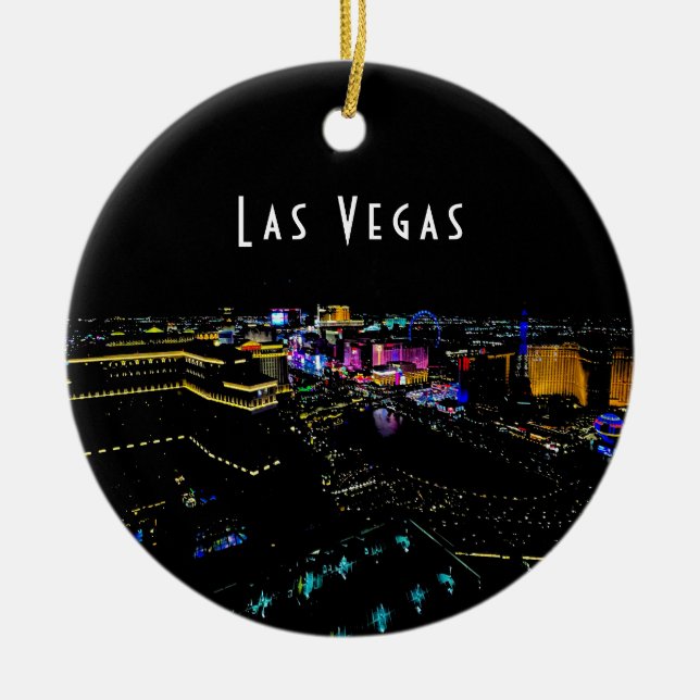 Las Vegas Skyline  Ceramic Ornament (Front)