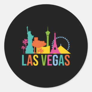 Las Vegas Skyline Cityscape City Metropole Classic Round Sticker