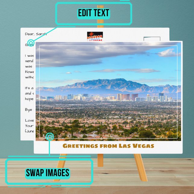 Las Vegas Skyline from the Desert Postcard (Please enjoy our postcard)