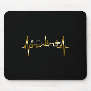 Las Vegas Skyline Heartbeat I Love Nevada Usa Las  Mouse Pad