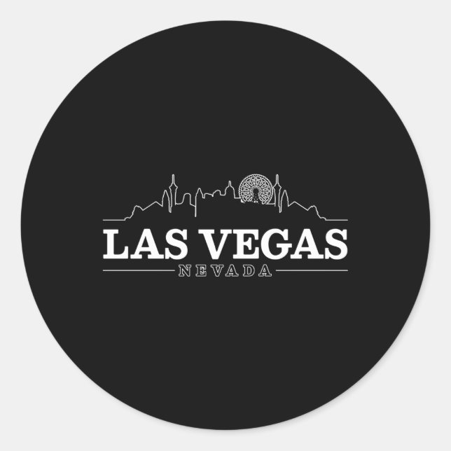 Las Vegas Skyline Nevada Classic Round Sticker (Front)