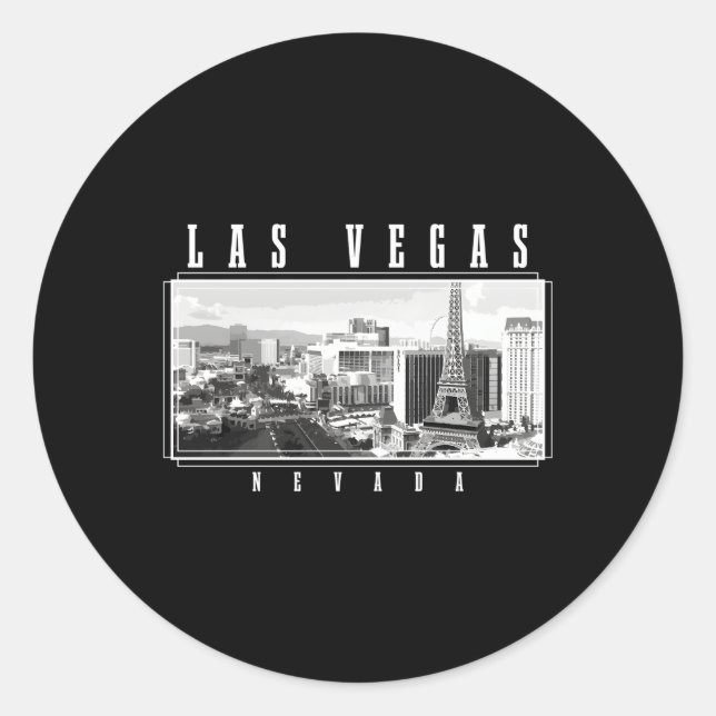 Las Vegas Skyline Nevada Pride Las Vegas Classic Round Sticker (Front)