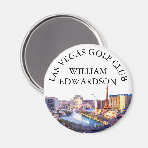 Las Vegas Skyline Personalized Golf Club Name Magnet