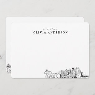 Las Vegas Skyline Personalized Note Cards