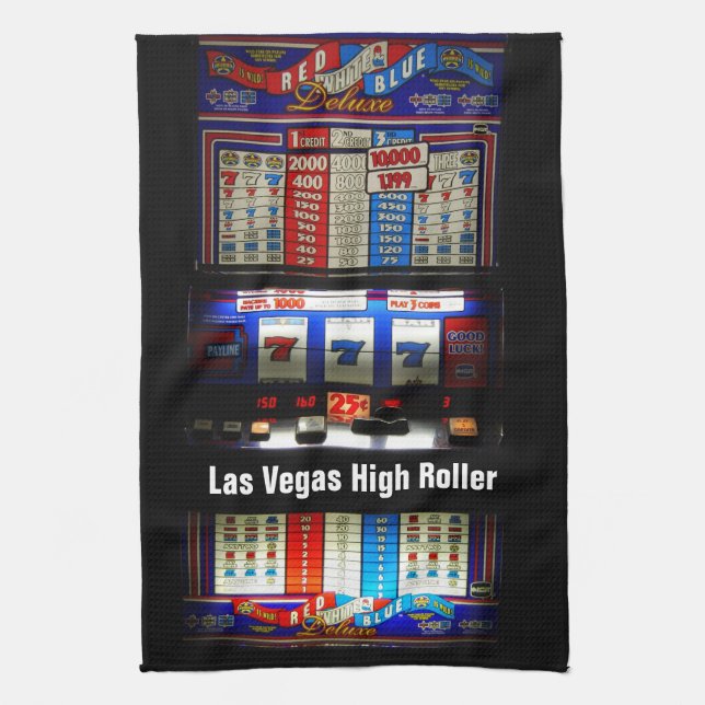 Las Vegas Slot Machine High Roller Kitchen Towel (Vertical)