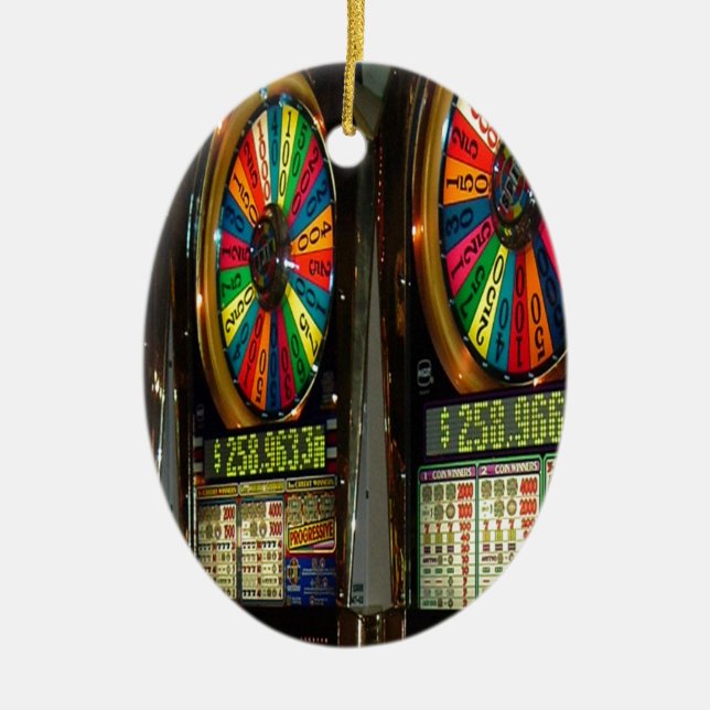 Las Vegas Slot Machines Ceramic Ornament (Front)