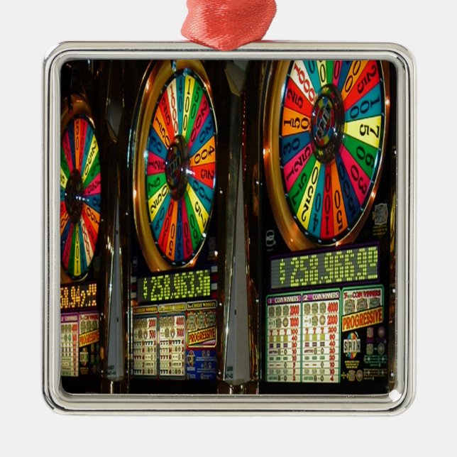 Las Vegas Slot Machines Metal Ornament (Front)