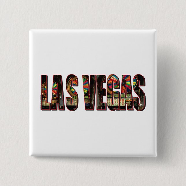 Las Vegas Slots 2 Inch Square Button (Front)